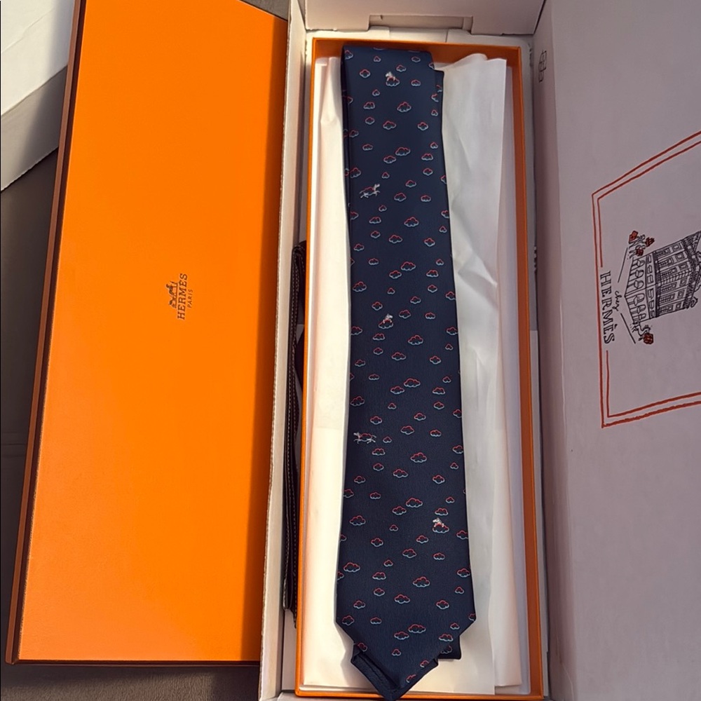 Hermes Navy Blue Tie